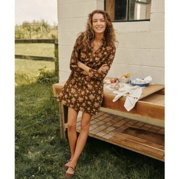 Tuckernuck | NEW Hazel Bouquet Corduroy Clifton V-neckline Mini Dress Size L - Picture 3 of 12